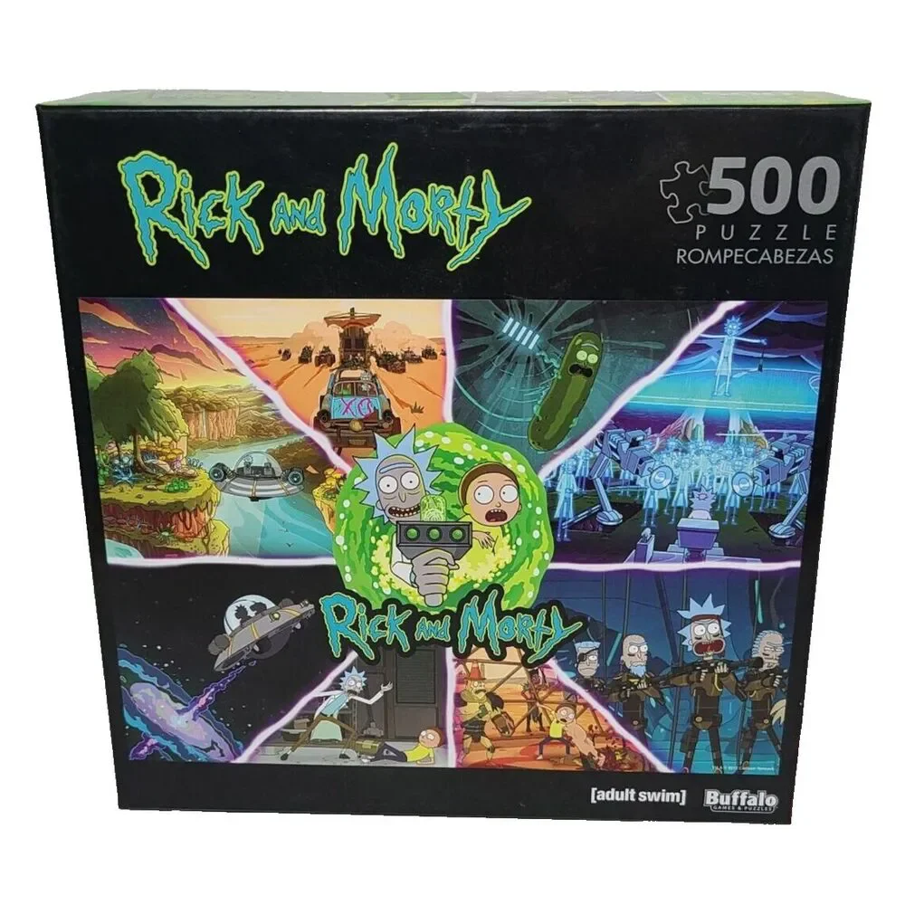 Rick and Morty Puzzle Collage Adult Swim # 03350 Buffalo 500 Piece